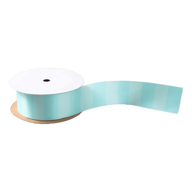 Light Aqua Stripes Satinband (Spule)