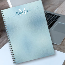 Light Aquamarin Foil Typografy Notebook Notizblock