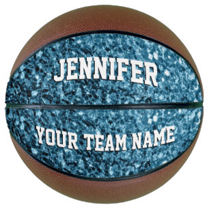 Light baby blue Glitzern Glitzern Ihr Name Team Basketball