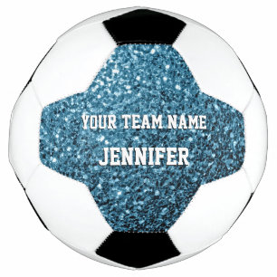 Light baby blue Glitzern Glitzern Ihr Name Team Fußball
