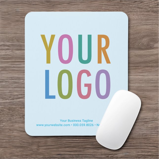 Light Baby Blue Mouse Pad Custom Logo Non Slip Mousepad (MISOOK Light Blue Mousepad with Logo)