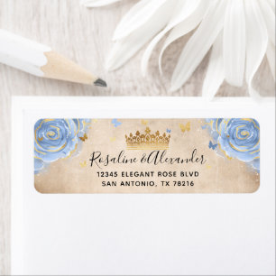 Light Baby Blue Rose Gold Crown Rücksendeadresse
