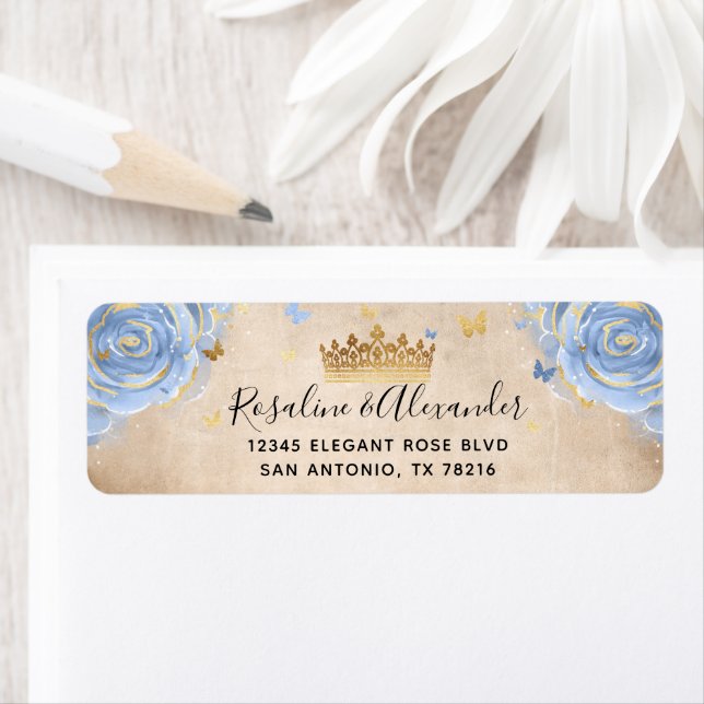 Light Baby Blue Rose Gold Crown Rücksendeadresse (Insitu)