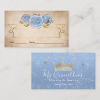 Light Baby Blue und Gold Rose Watercolor Escort