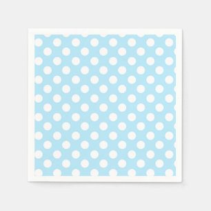 Light Baby Blue & White Polka Dots Geburtstagspart Serviette