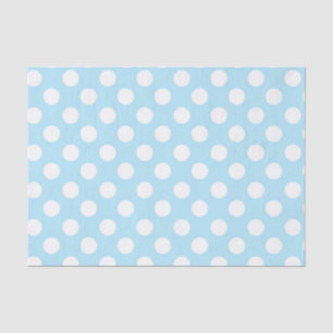 Light Baby Blue & White Polka Dots Seidenpapier