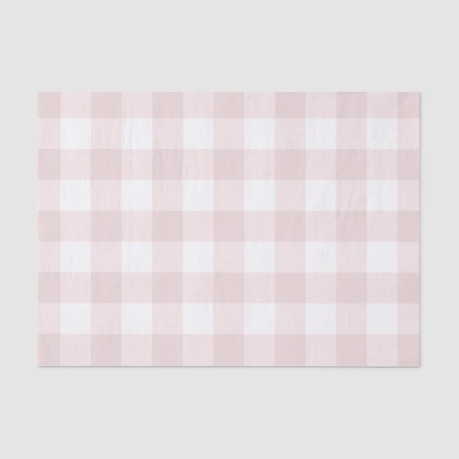 Light Baby Pink Pachy Tartan Kariertes Muster druc Seidenpapier (Vorderseite)