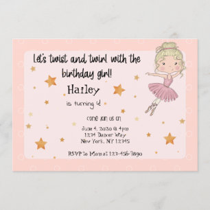 Light Ballerina Party Einladung