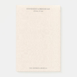 Light Beige Linen Texture Personalized Post-it Klebezettel