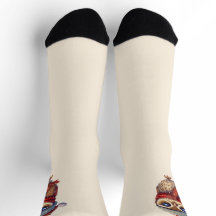 Light Beige Niedlich Owl mit Red Christmas Hat Soc