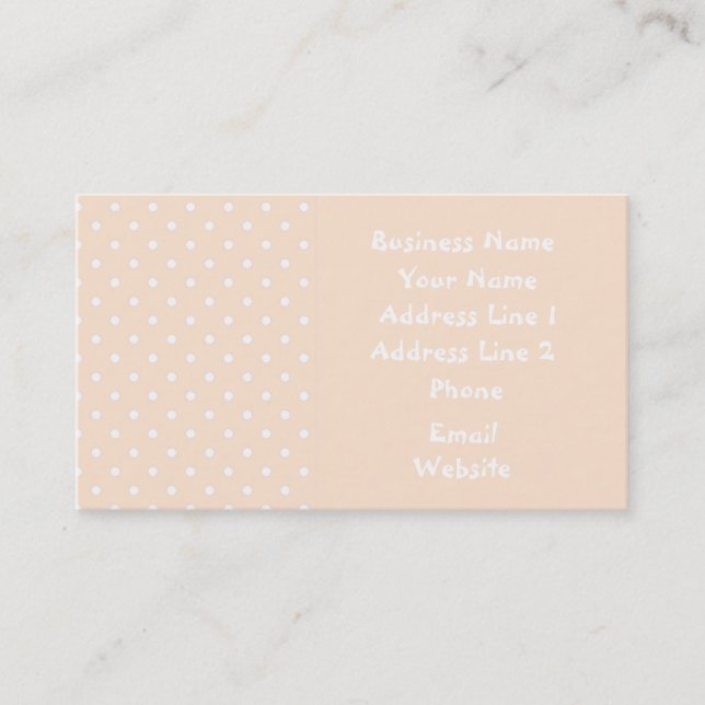 Light Bisque Polka Dot Template Business Cards Visitenkarte (Vorderseite)