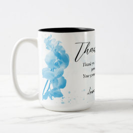 Light Blu Floral Danke Mom Geschenke Idee Zweifarbige Tasse