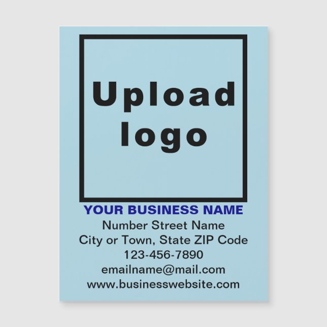 Light Blue 4.25" x 5.6" Magnetic Business Card Magnetkarte (Vorderseite)