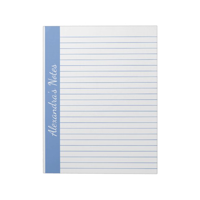 Light Blue 8.5 x 11 Letter Size Verlassen Vertikal Notizblock (Rotiert)