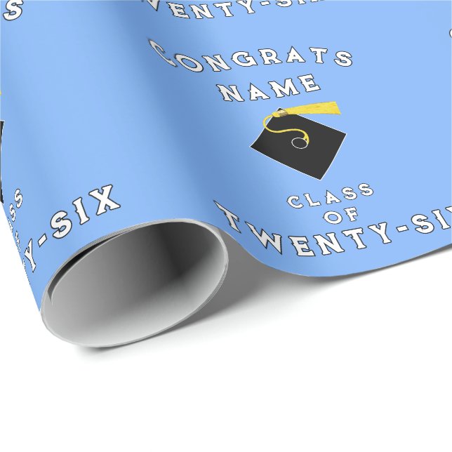 Light Blue Abschluss 2025 Geschenk Geschenkpapier (Rolleneckpunkt)