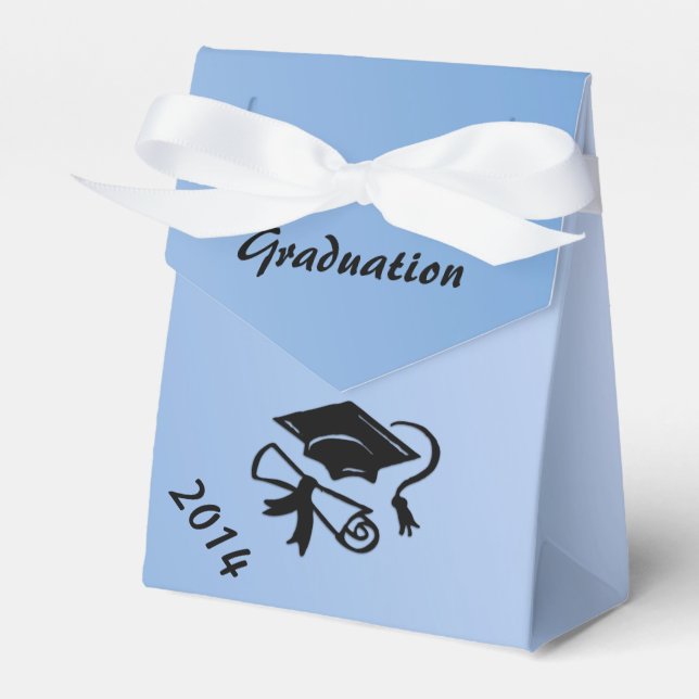 Light Blue Abschluss Personalisierte Gefälligkeits Geschenkschachtel (Vorderseite)