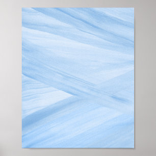 Light Blue Abstrakt Lines Pinselstrich Art Poster