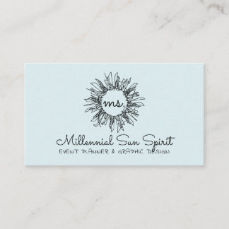 Light Blue Abstrakt Spiritual Celestial Sun Visitenkarte