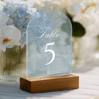 Light Blue Acrylic Wedding Table Number Acryleinladungen