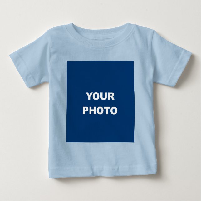 Light Blue Add Your Image Foto Picture Logo Baby T-shirt (Vorderseite)