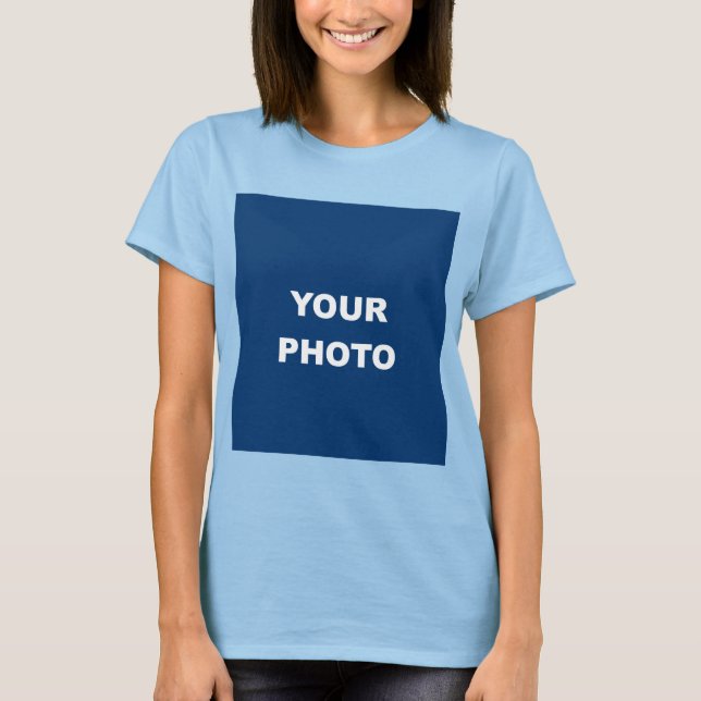 Light Blue Add Your Image Foto Picture Logo T-Shirt (Vorderseite)