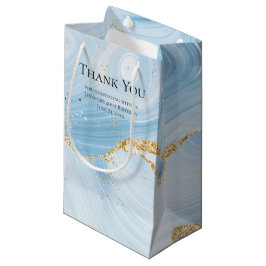 Light Blue Agate mit Gold Glitzer Vielen Dank Kleine Geschenktüte
