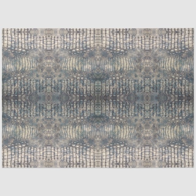 Light Blue Alligator Leather Animal Print Seidenpapier (Vorderseite)