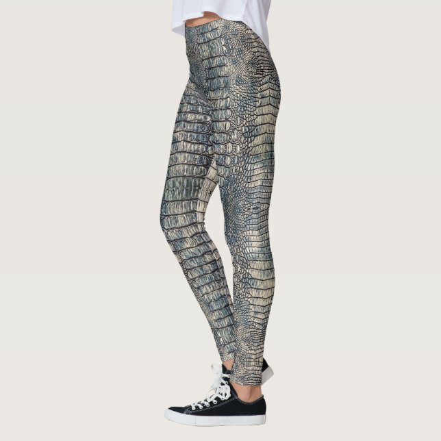 Light Blue Alligator Leather Leggings (Links)