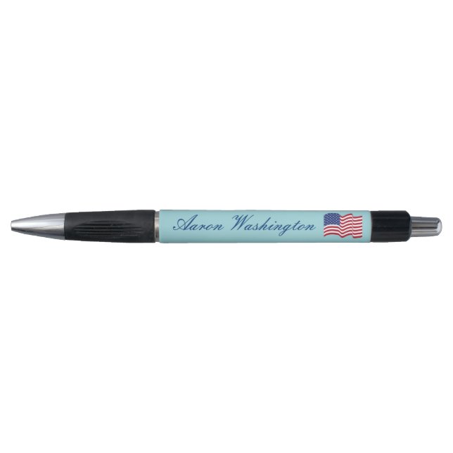 Light Blue American Flag Pens Gift Kugelschreiber (Vorderseite)