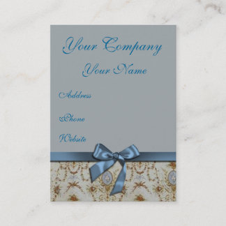 Light Blue and Creme Damask Business Card Visitenkarte