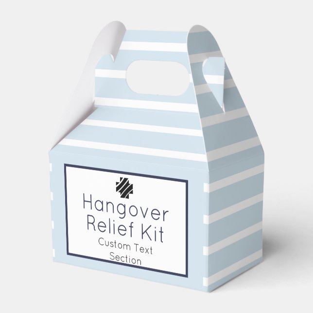 Light Blue and White Hangover Relief Kit Favor Box Geschenkschachtel (Vorderseite)