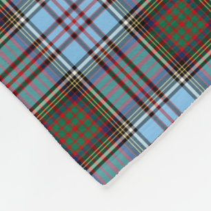 Light Blue Anderson Clan Tartan Fleecedecke