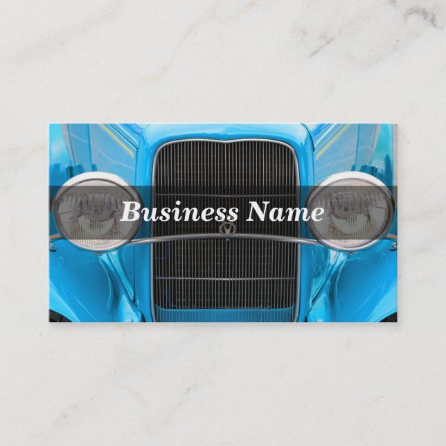 Light Blue Antique Car Visitenkarte (Vorderseite)