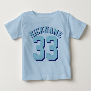 Light Blue & Aqua Baby   Sports Jersey Baby T-shirt