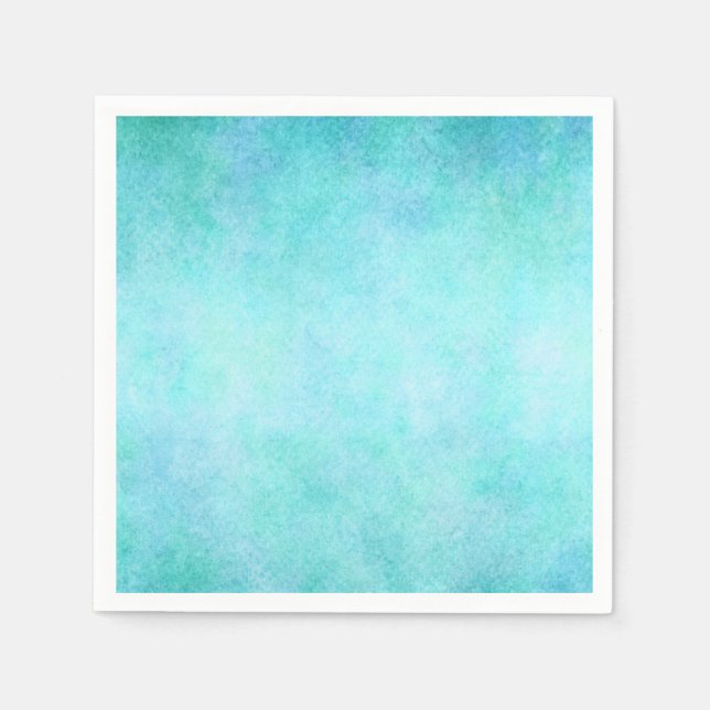 Light Blue Aquamarin Aqua Aqua Aquarellpapier farb Serviette (Vorderseite)