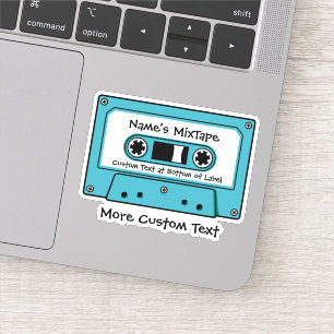 Light Blue Audio Cassette Tape Aufkleber