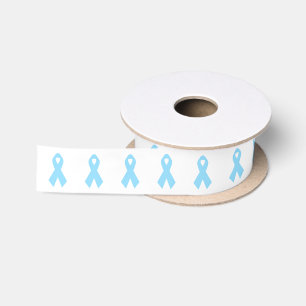 Light Blue Awareness Ribbon dünn weiß Satinband
