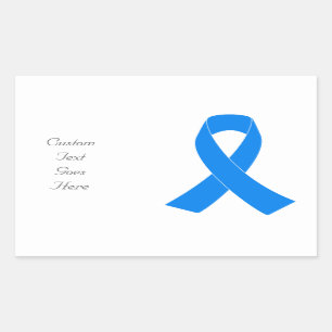 Light Blue Awareness Ribbon Rechteckiger Aufkleber