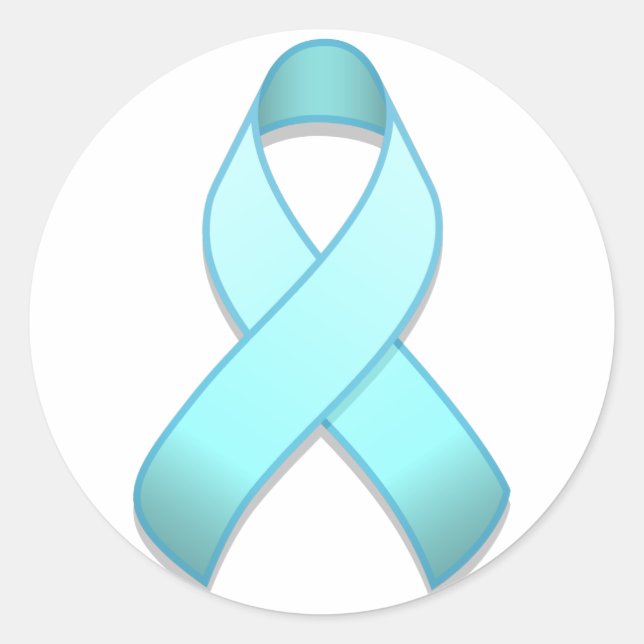 Light Blue Awareness Ribbon Round Sticker (Vorderseite)