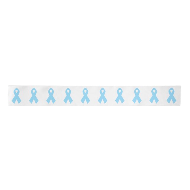 Light Blue Awareness Ribbon weiß Satinband (Vorderseite)