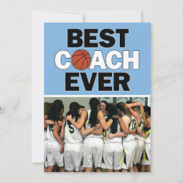 Light Blue Basketball Coach Beste je kundenspezifi Dankeskarte