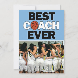 Light Blue Basketball Coach Beste je kundenspezifi Dankeskarte