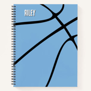 Light Blue Basketball Player Name oder Text Custom Notizbuch