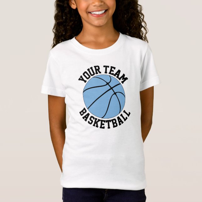 Light Blue Basketball Team Name, Spieler und Numme T-Shirt (Vorderseite)