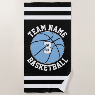 Light Blue Basketball Team Name & Spielnummer Strandtuch