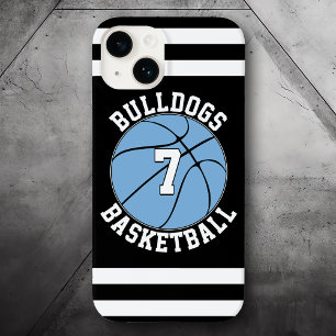 Light Blue Basketball Team Name und Spielernummer Case-Mate iPhone 14 Hülle
