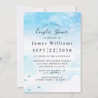 Light Blue, Beach Brautparty Einladung