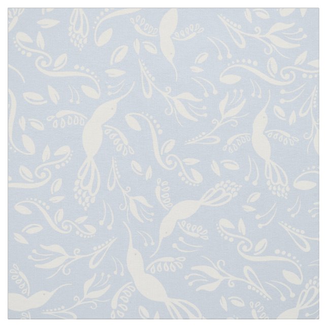 Light Blue Beautiful Hummingbirds Colibri Vögel Stoff (Muster)