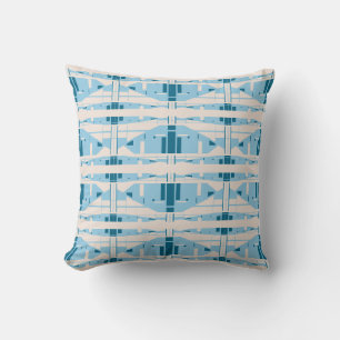 Light Blue Beige mediterrane Mosaikmotive Kissen