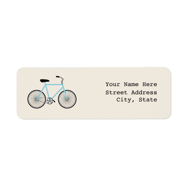 Light Blue Bicycle Address Label (Vorne)